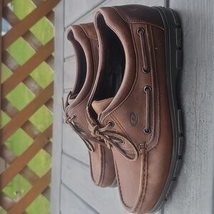 Dexter Men's Size 10 Brown Leather Boat Shoes, Moc - Lace-Up MADE IN USA